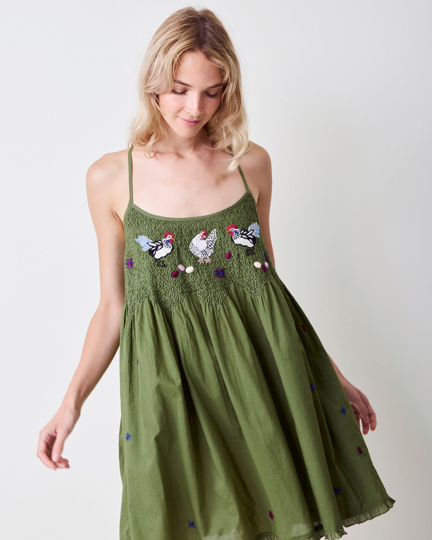 Chickens & Roosters - Tulsi Nightie - Olive