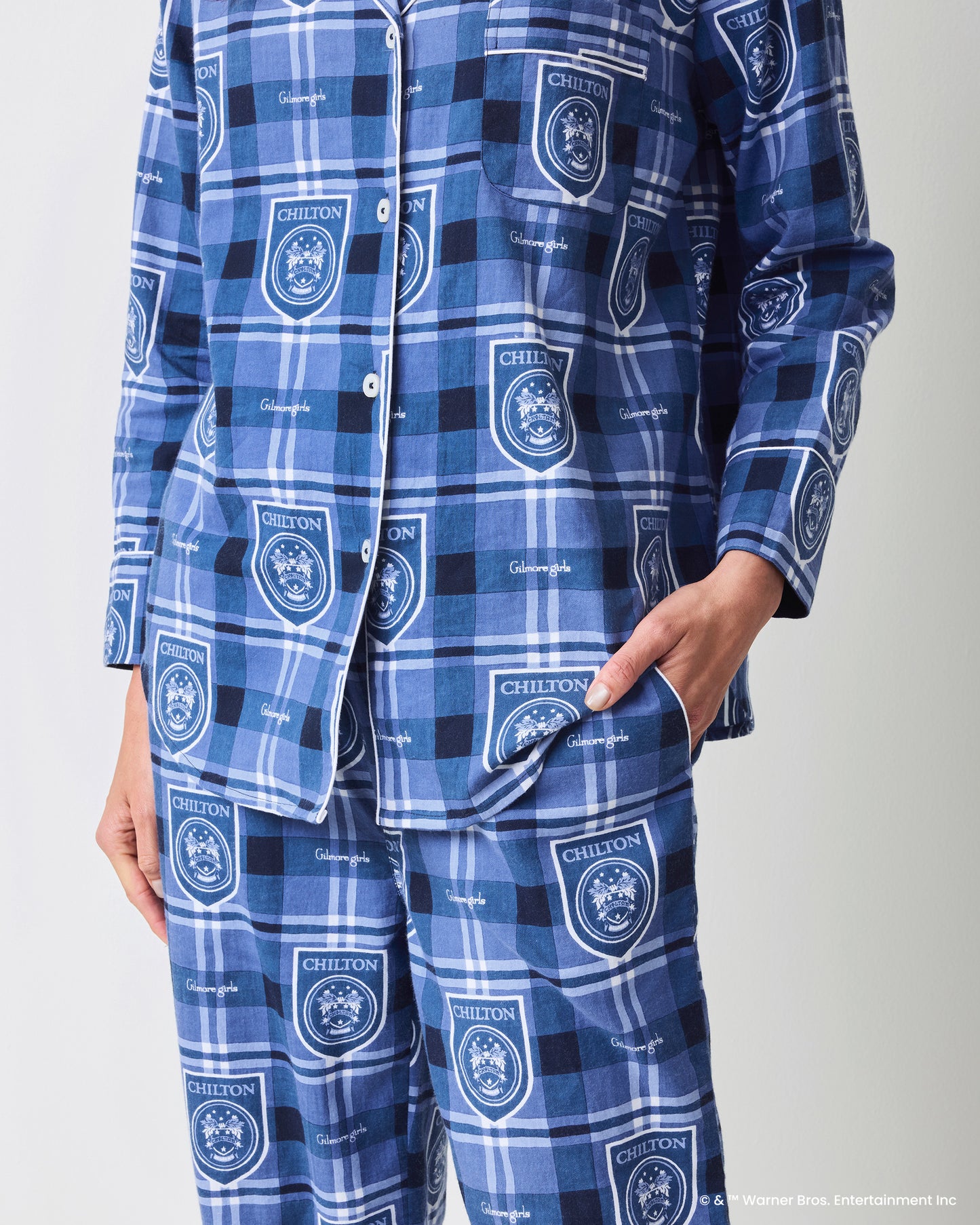 Chilton Plaid - Lightweight Flannel Long PJ Set - Rory Blue