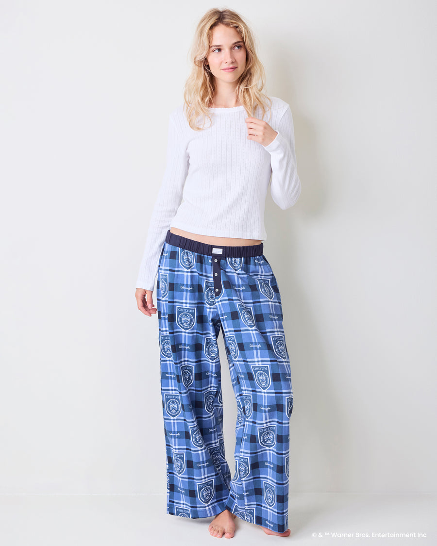 Chilton Plaid - Tall Lightweight Flannel Nola PJ Pants - Rory Blue
