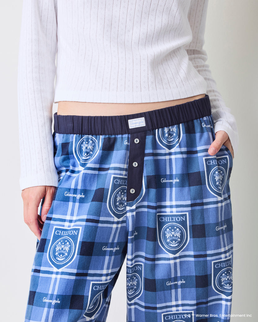 Chilton Plaid - Nola PJ Pants & Pouch Bundle - Rory Blue