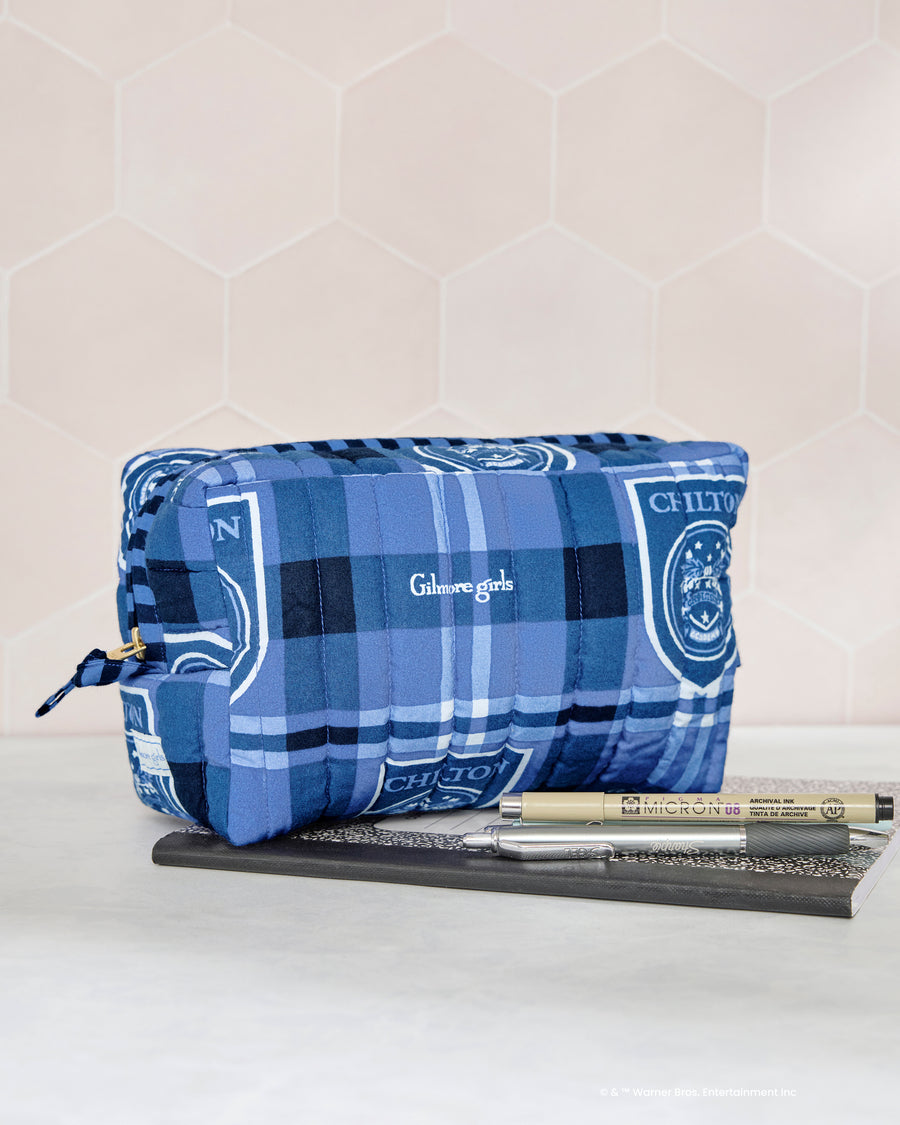 Chilton Plaid - Quilted Pouch - Rory Blue