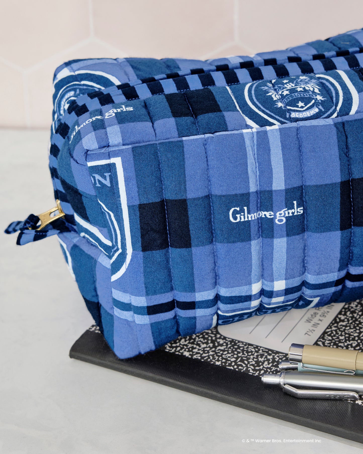 Chilton Plaid - Quilted Pouch - Rory Blue