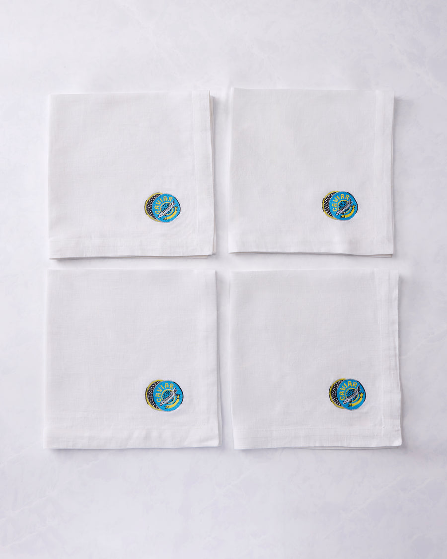 Champagne & Caviar - Oversized Linen Dinner Napkins Set of 4 - Cloud