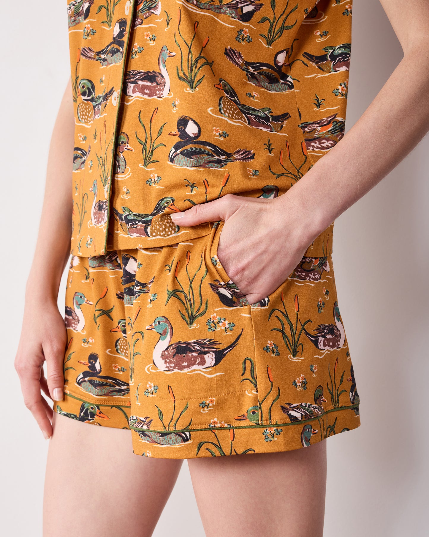 Duck Pond - Organic Cotton Modal Knit Short PJ Set - Mustard