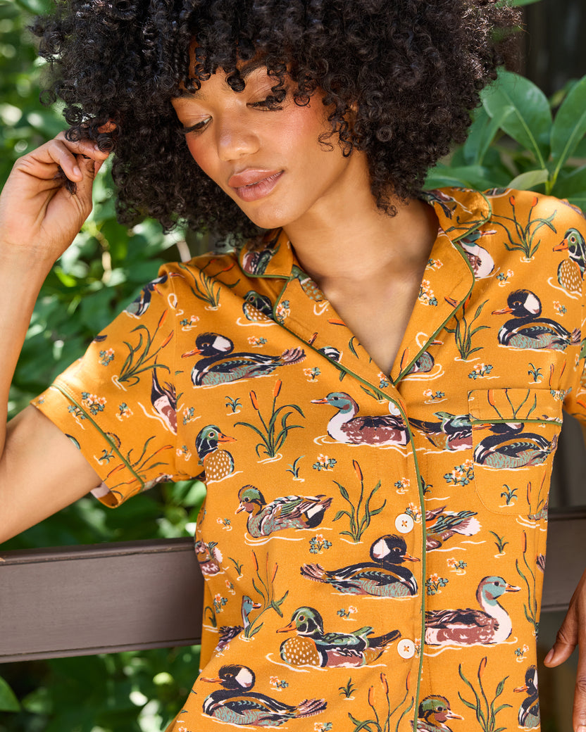 Duck Pond - Organic Cotton Modal Knit Short PJ Set - Mustard