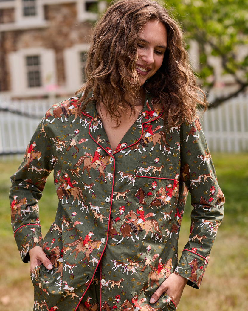 Fox & Hounds - Long PJ Set - Pine Grove