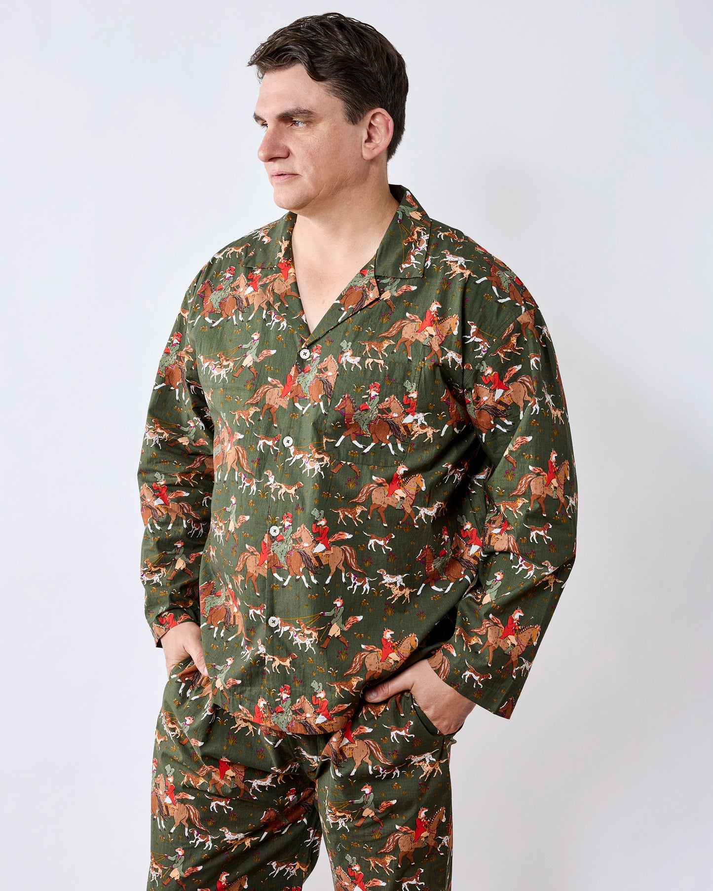 Fox & Hounds - Men's Long PJ Set - Pine Grove