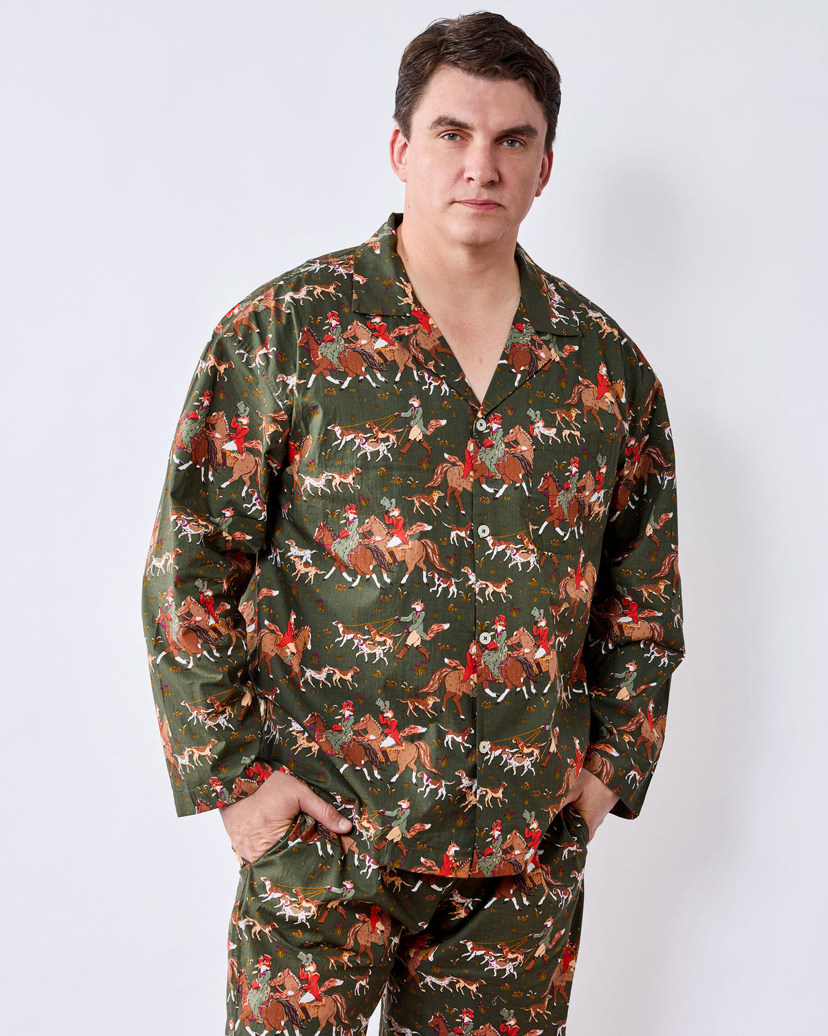Fox & Hounds - Men's Long PJ Set - Pine Grove
