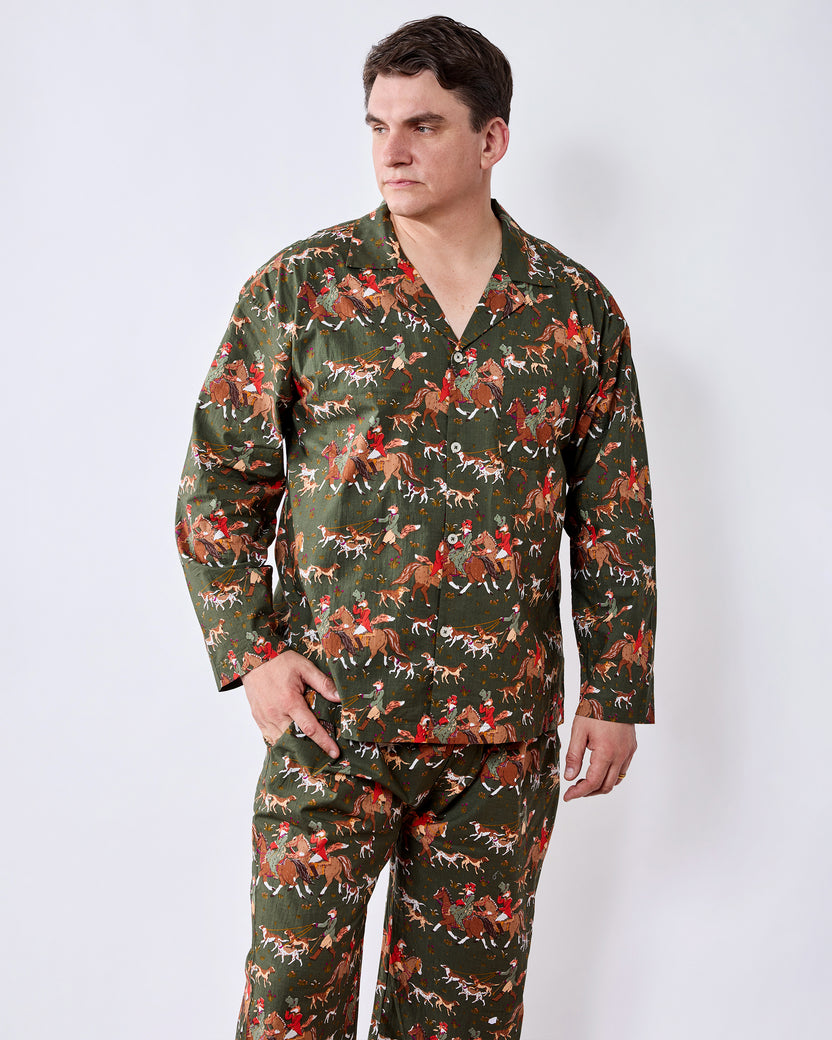 Fox & Hounds - Men's Long PJ Set - Pine Grove