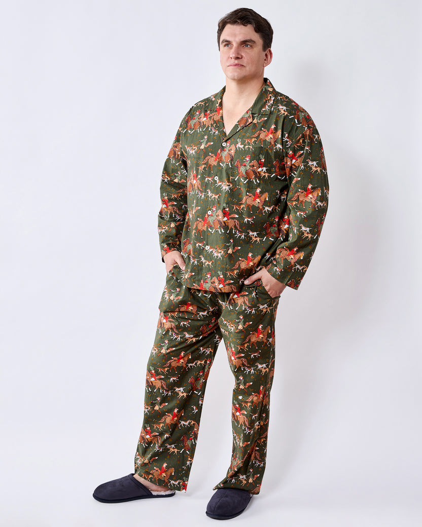 Fox & Hounds - Men's Long PJ Set - Pine Grove