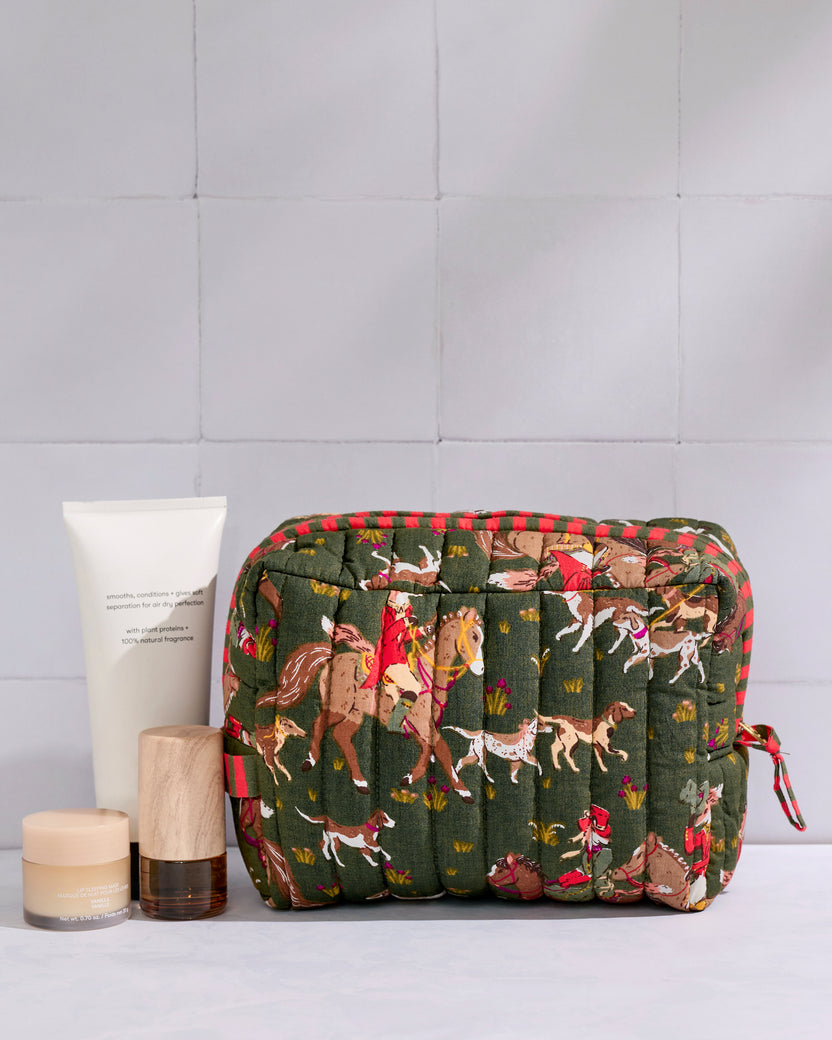 Fox & Hounds - Quilted Pouch - Pine Grove