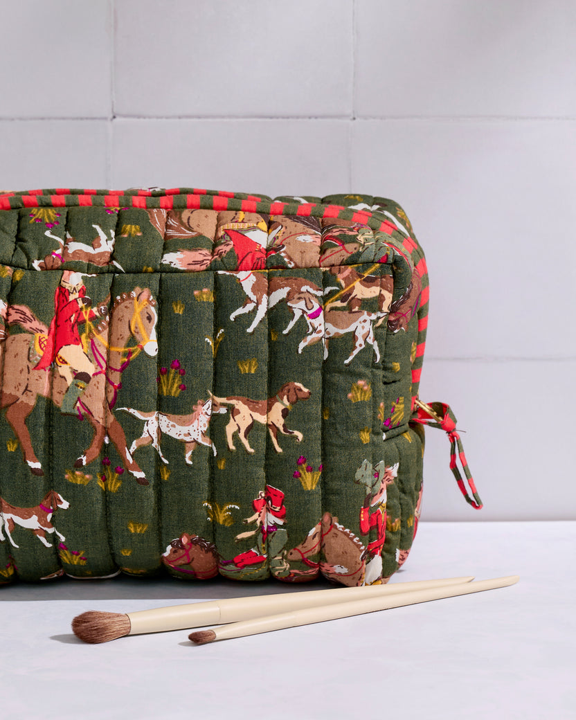 Fox & Hounds - Quilted Pouch - Pine Grove