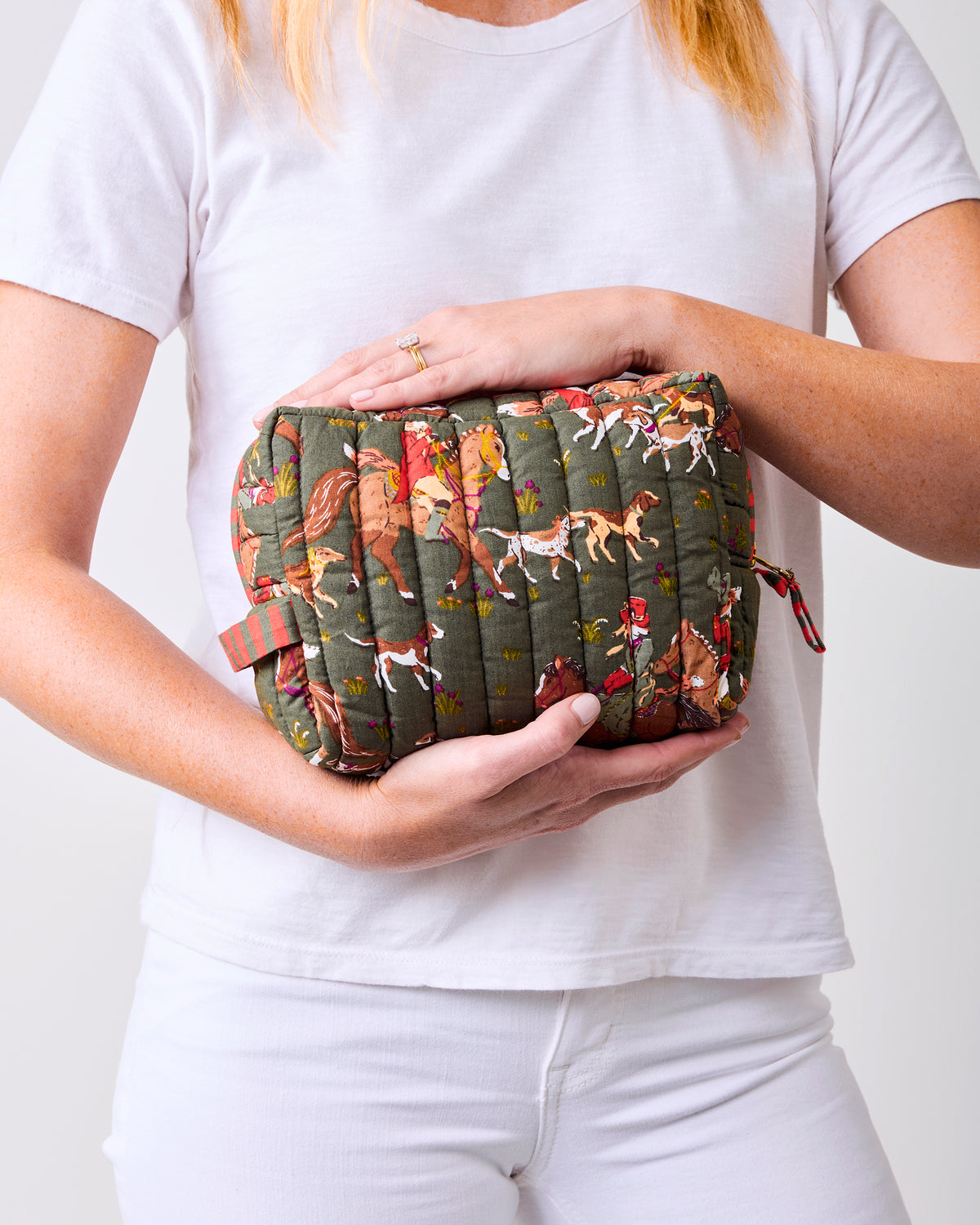 Fox & Hounds - Quilted Pouch - Pine Grove