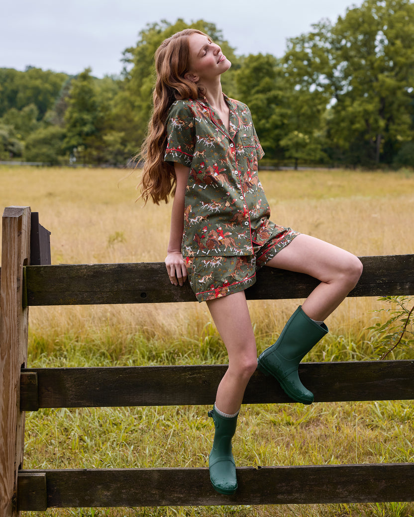 Fox & Hounds - Short PJ Set - Pine Grove