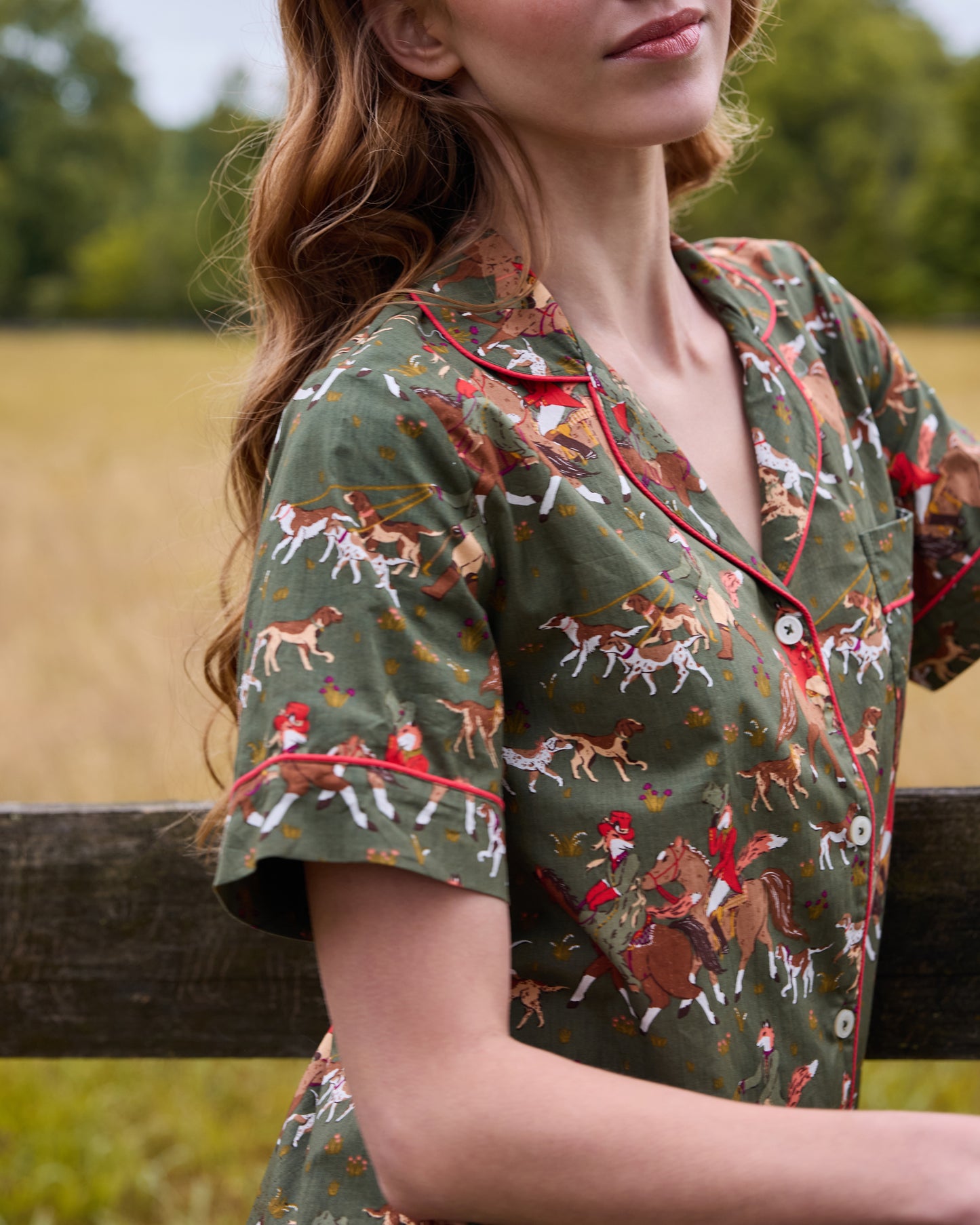 Fox & Hounds - Short PJ Set - Pine Grove