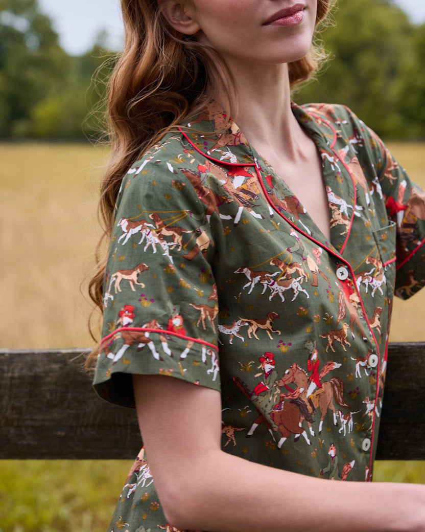 Fox & Hounds - Short PJ Set - Pine Grove
