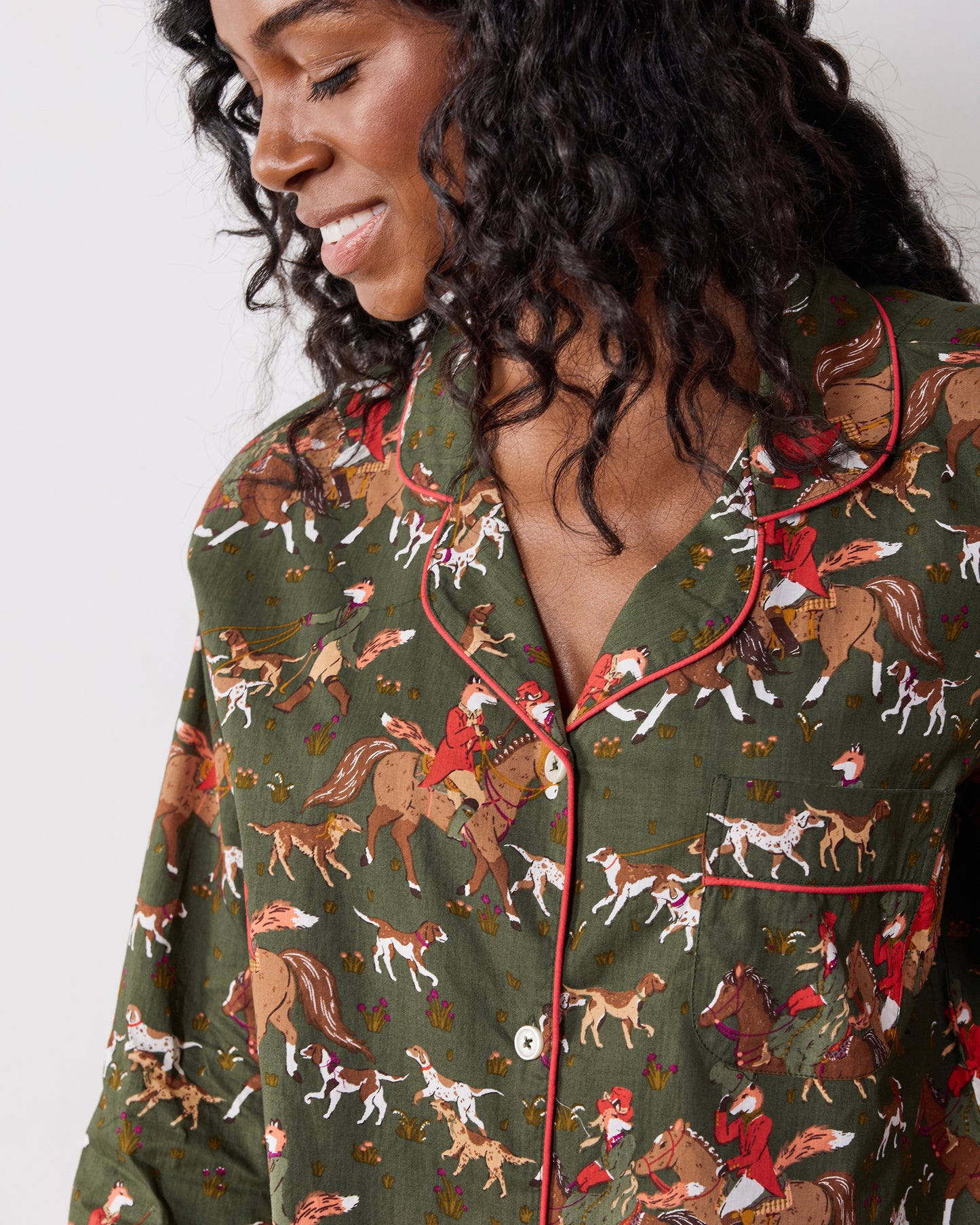 Fox & Hounds - Petite Long PJ Set - Pine Grove