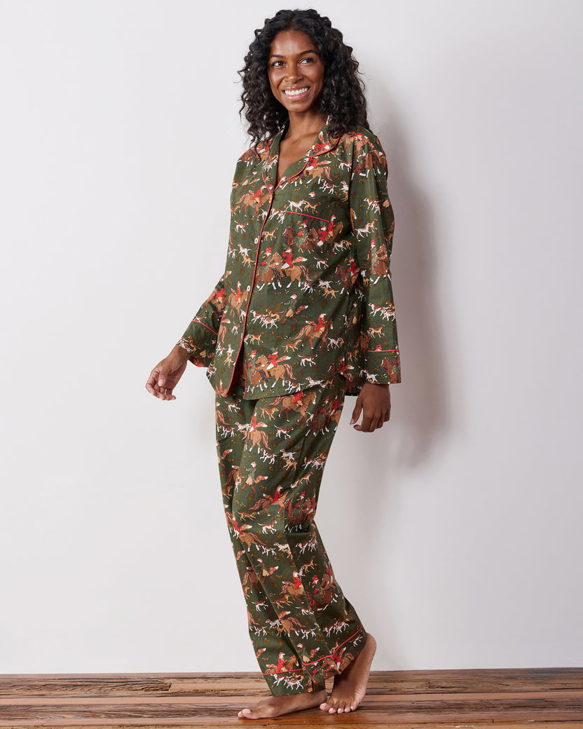 Fox & Hounds - Long PJ Set - Pine Grove