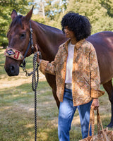 Garden Stripe - Reversible Quilted Jacket - Mustard Seed