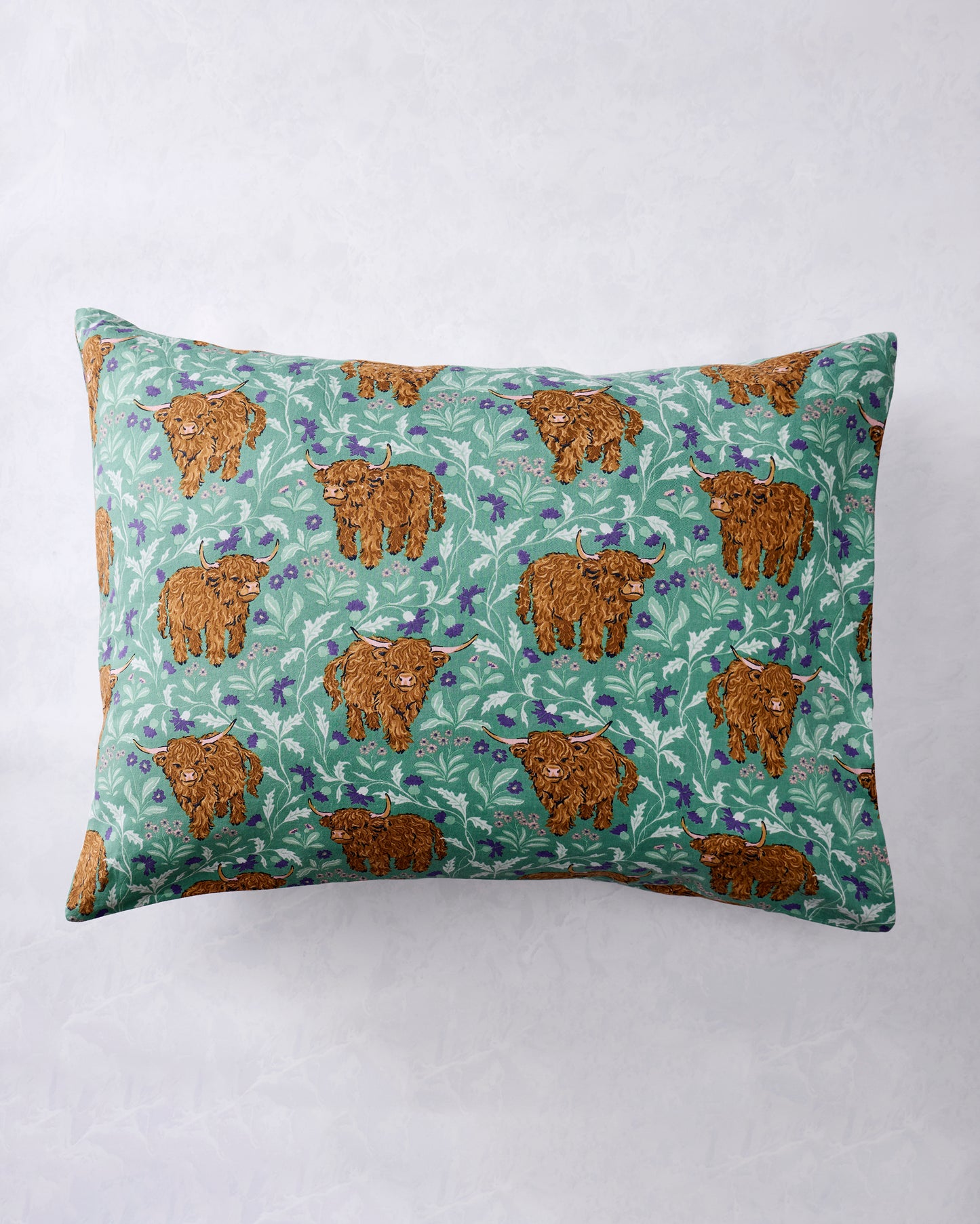 Highland Cows - Lightweight Flannel Pillowcase (Set of 2) - Soft Thistle