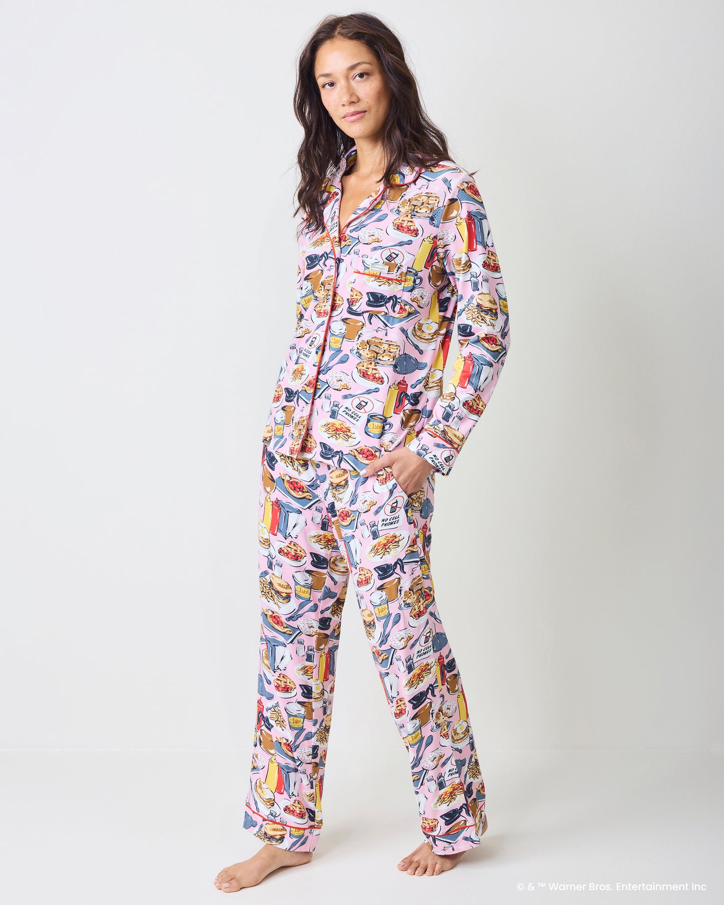 Luke’s Diner - Organic Pima Modal Knit Long PJ Set - Lorelai Pink