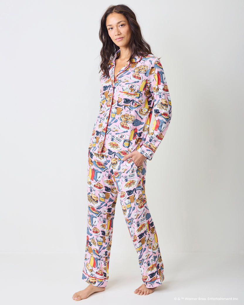Luke’s Diner - Organic Pima Modal Knit Long PJ Set - Lorelai Pink