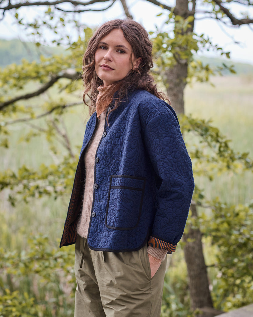 Quilted Equestrian - Elliott Jacket - Vintage Indigo