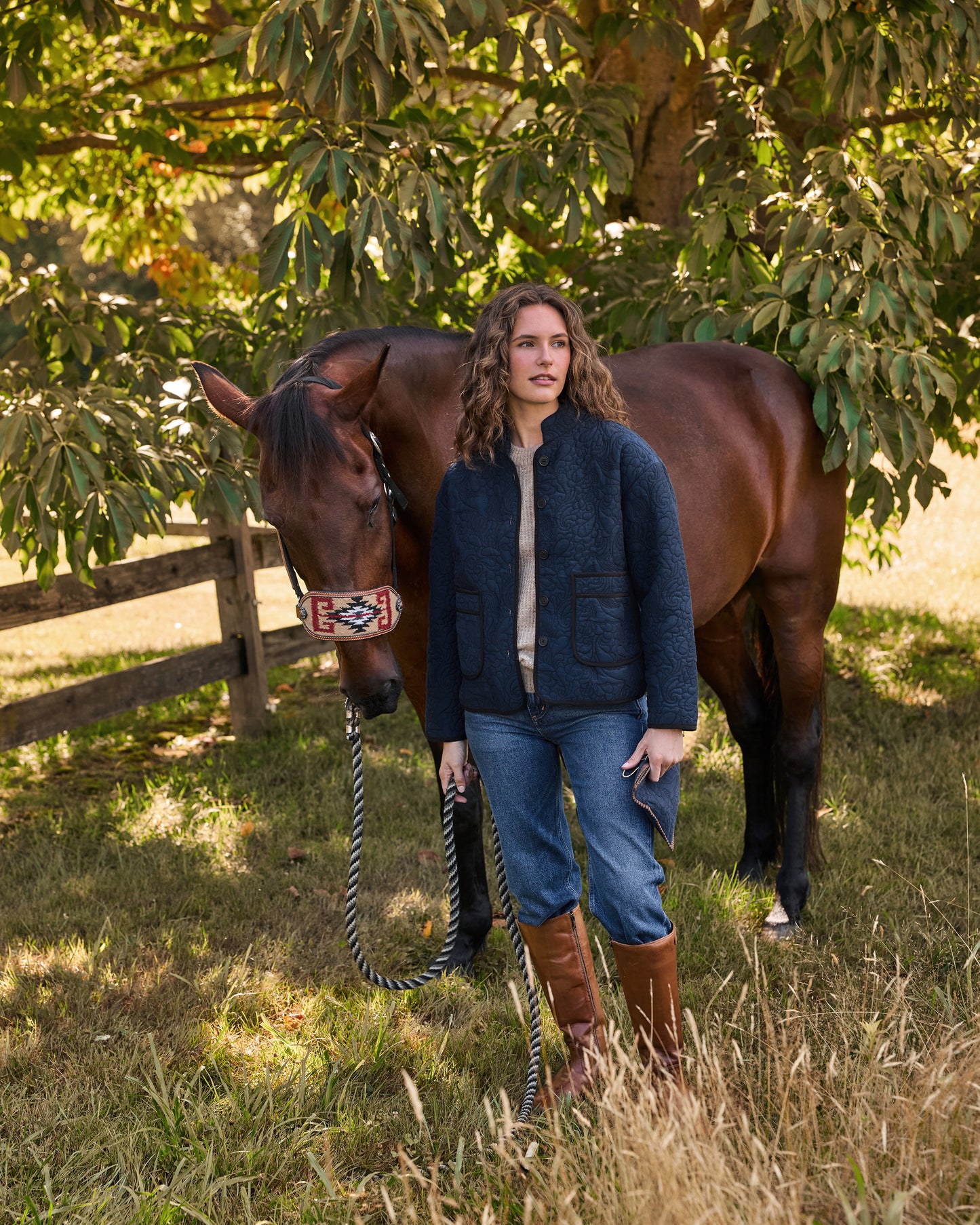 Quilted Equestrian - Elliott Jacket - Vintage Indigo