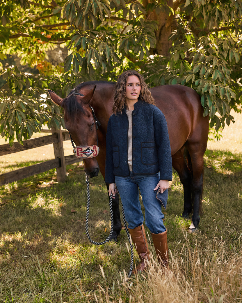 Quilted Equestrian - Elliott Jacket - Vintage Indigo