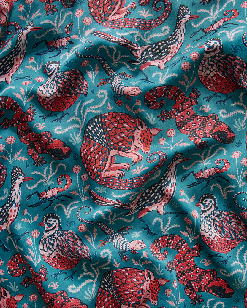Canyon Critters - Eco Satin Robe - Teal