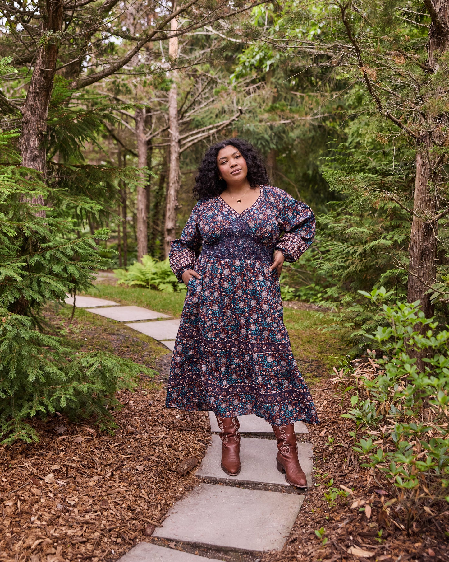 Valley Garden - Flora Dress - Midnight Sky