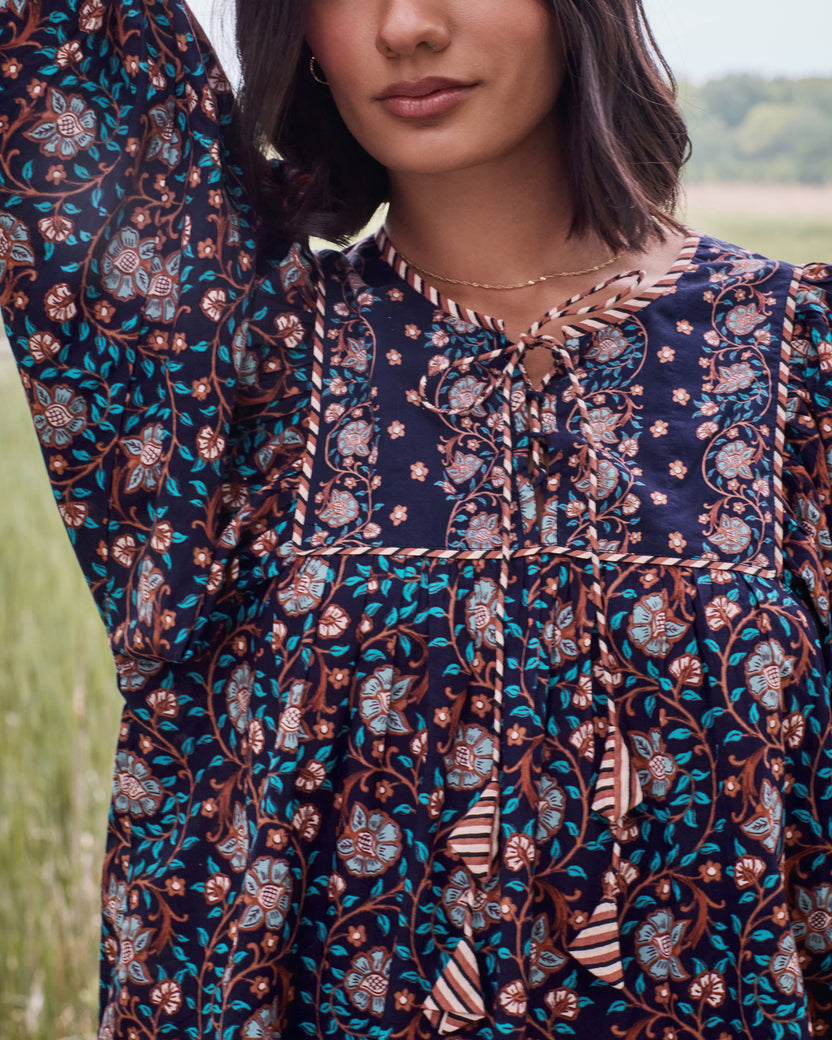 Valley Garden - Josephine Blouse - Midnight Sky