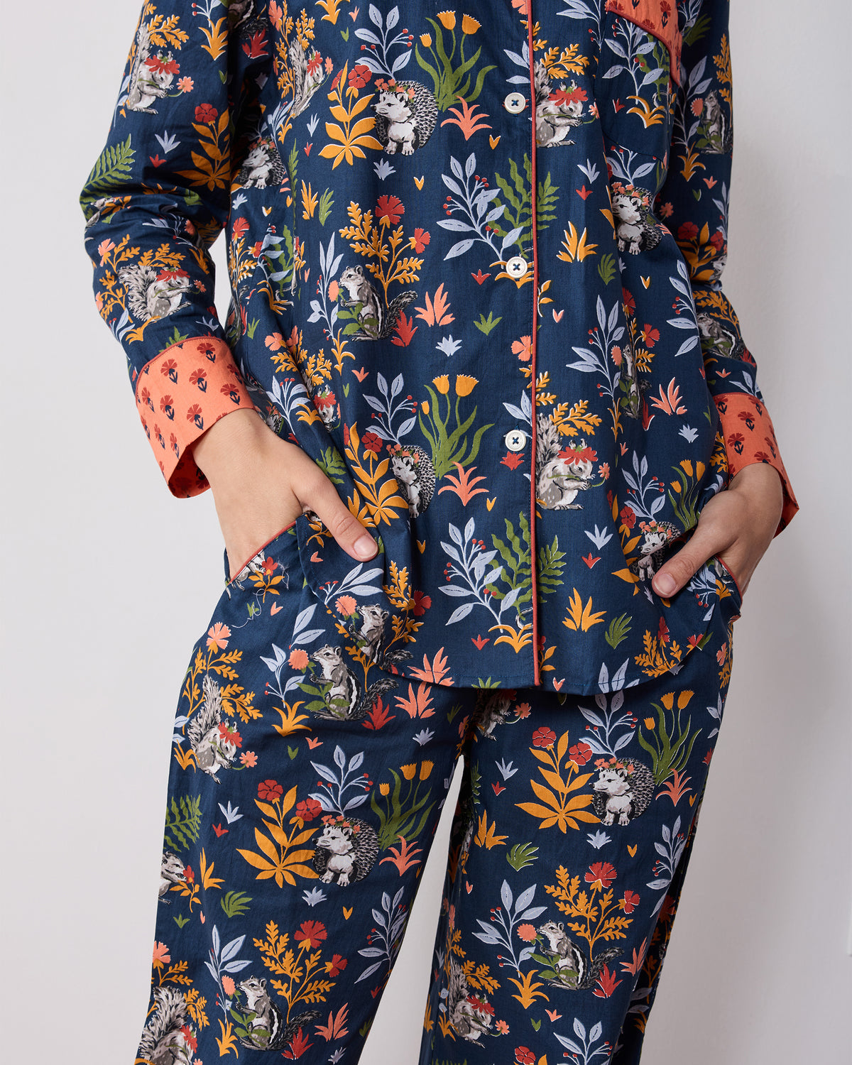 Woodland Critters - Long PJ Set - Indigo