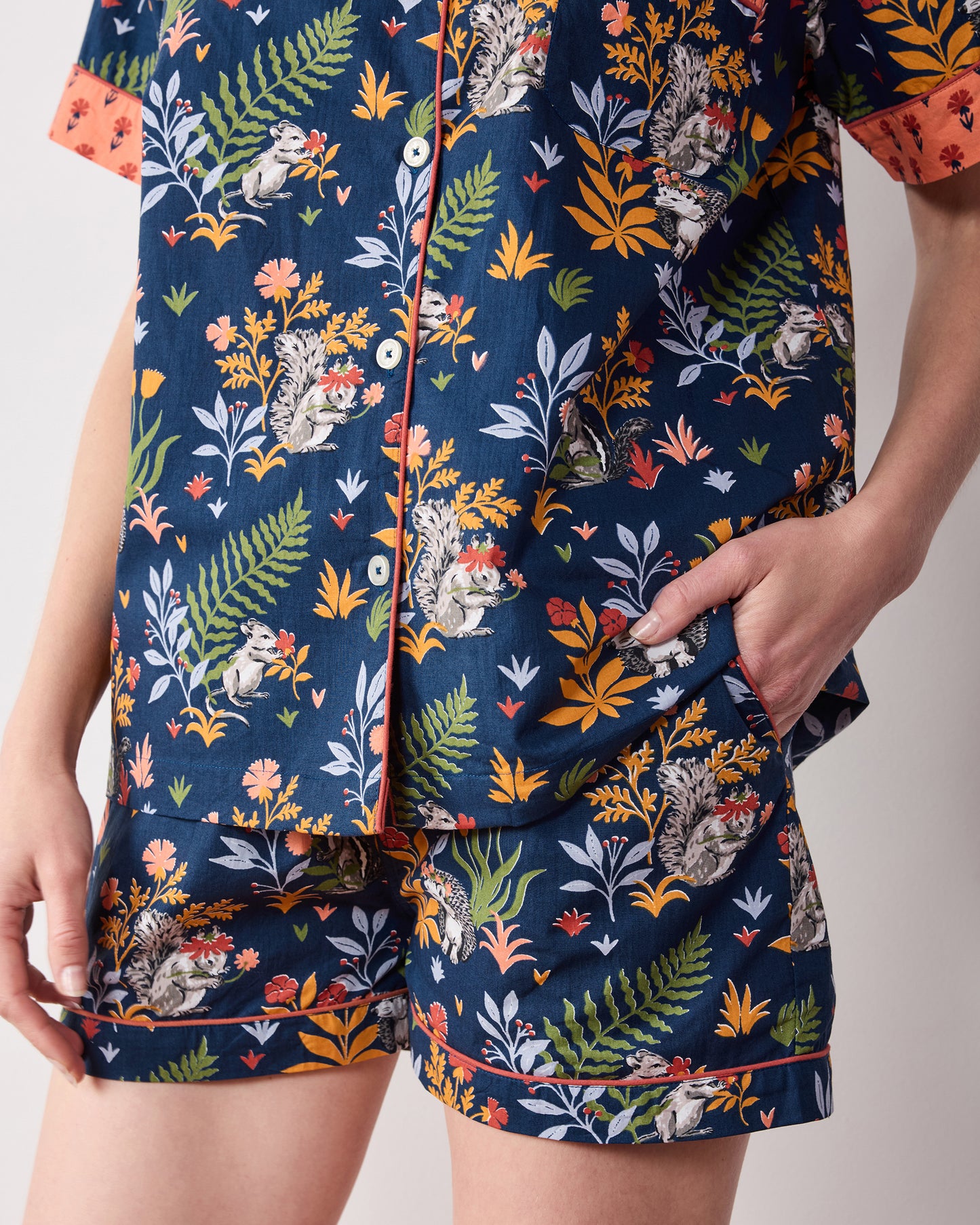 Woodland Critters - Short PJ Set - Indigo