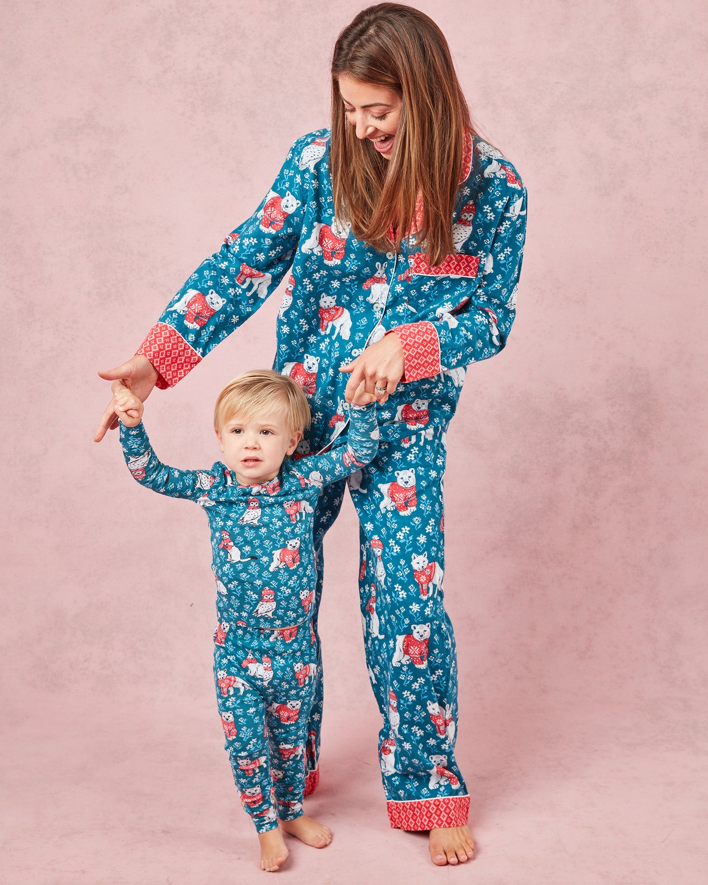Bundled Up - Lightweight Flannel Long PJ Set - Navy - Printfresh