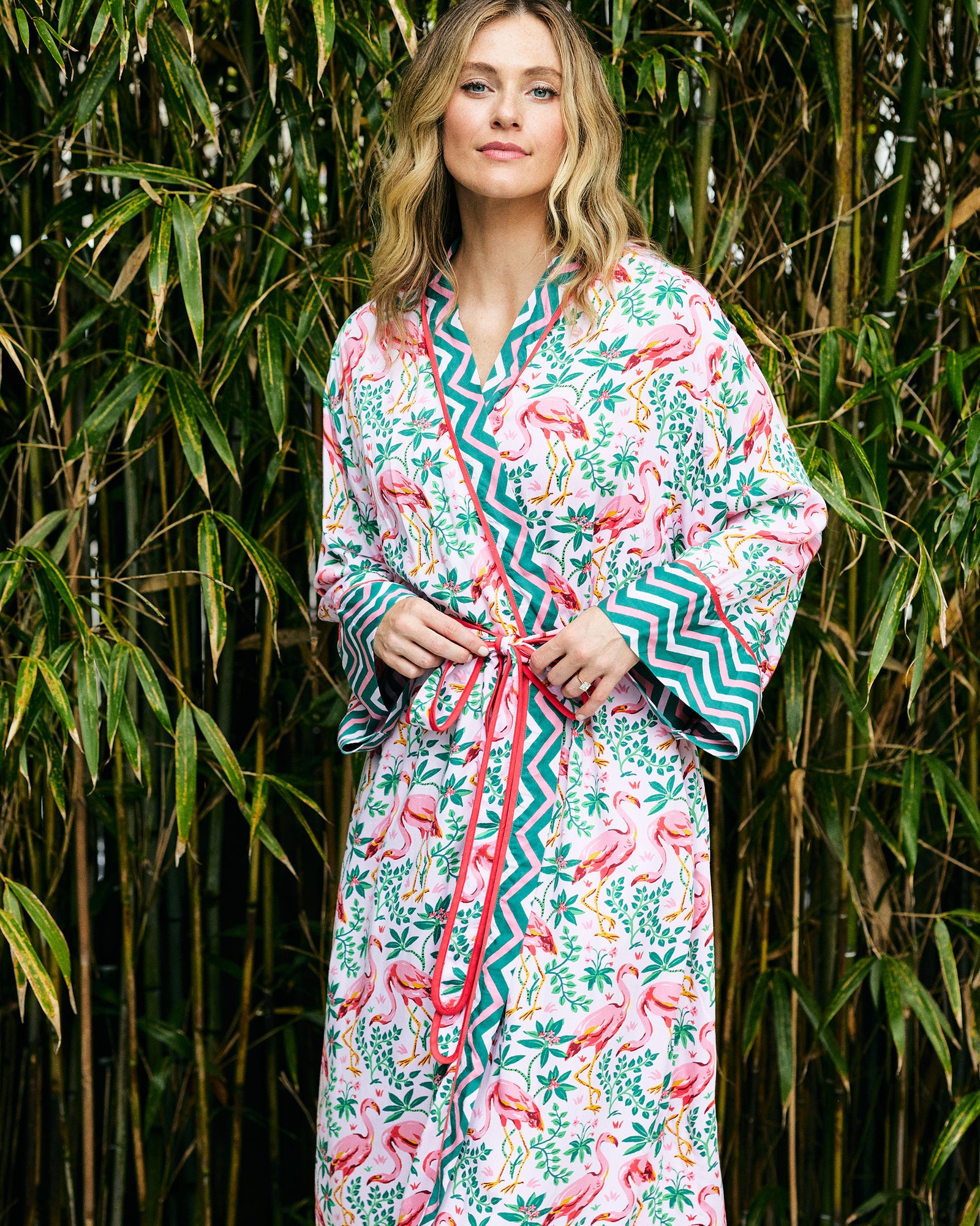 Flock of Flamingos - Satin Robe - Rose - Printfresh