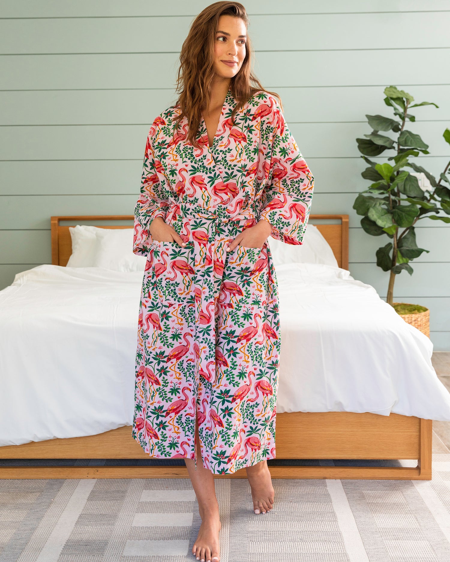 Flock of Flamingos - Robe - Rose - Printfresh