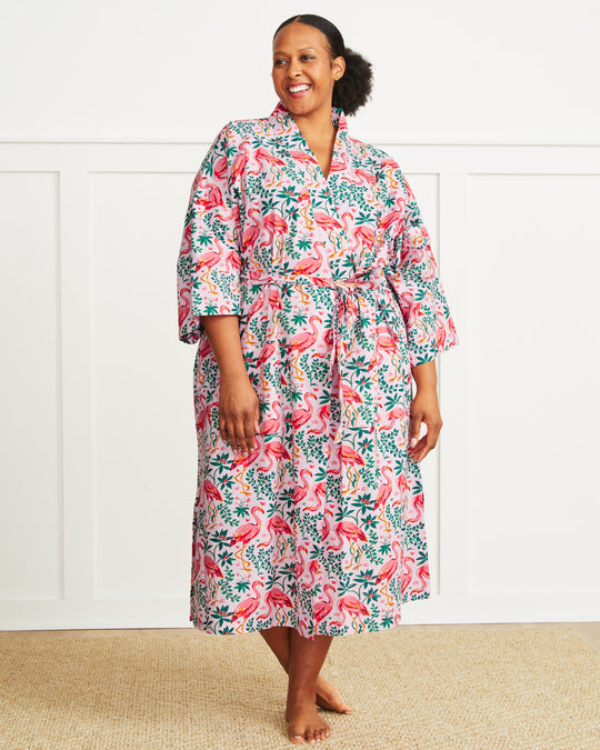 Flock of Flamingos - Robe - Rose - Printfresh