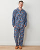 Fox & Folklore - Men's Lightweight Flannel Long PJ Set - Indigo - Printfresh