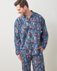 Fox & Folklore - Men's Lightweight Flannel Long PJ Set - Indigo - Printfresh