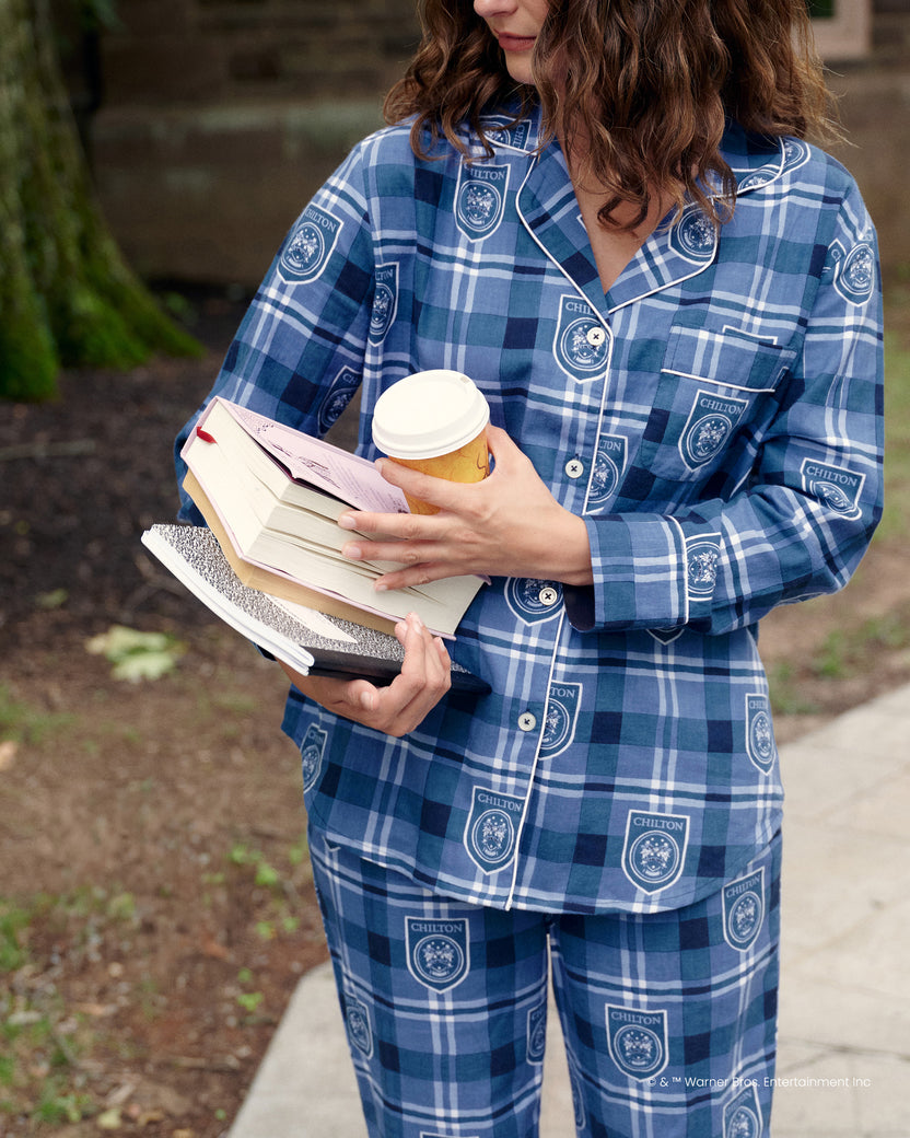 Chilton Plaid - Lightweight Flannel Long PJ Set - Rory Blue