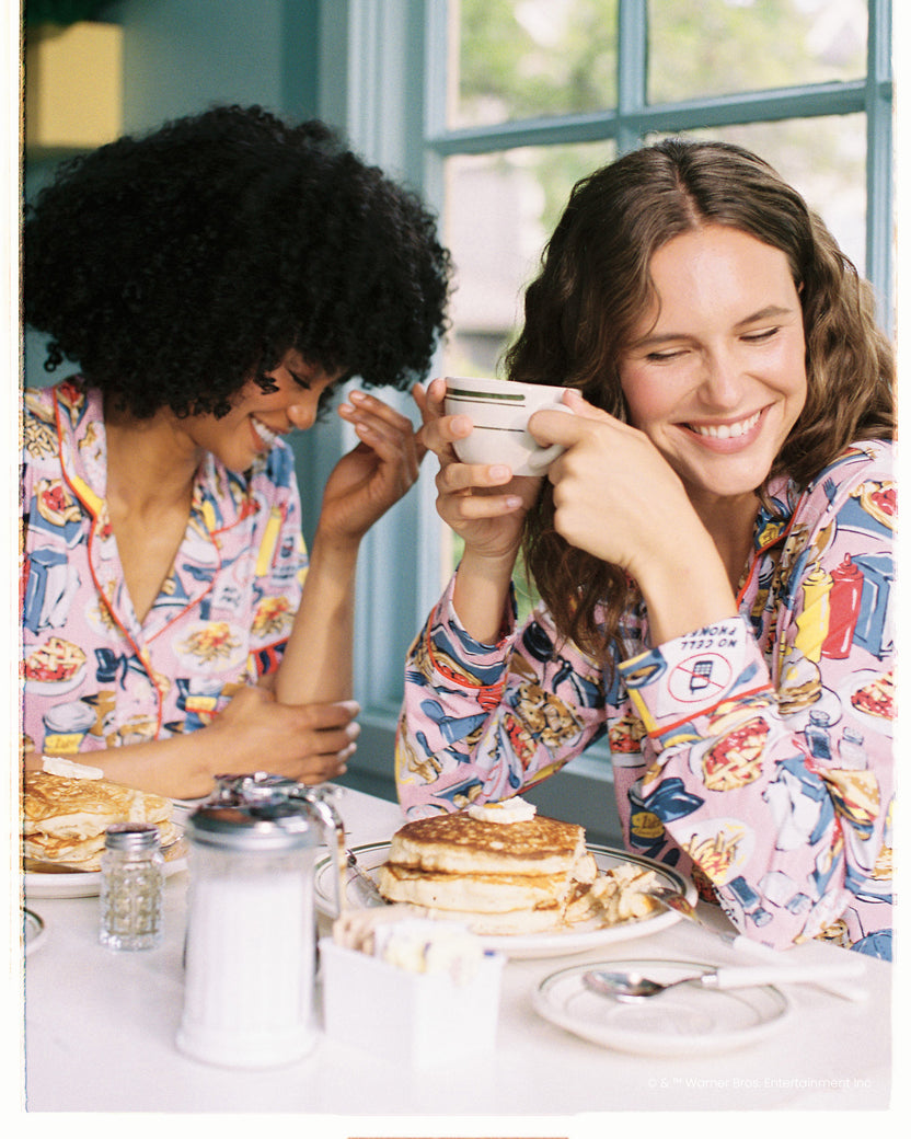Luke’s Diner - Organic Pima Modal Knit Long PJ Set - Lorelai Pink