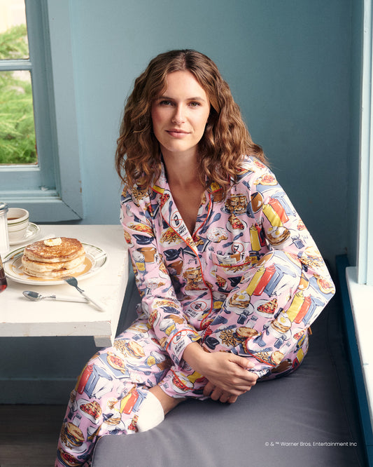 Luke’s Diner - Organic Pima Modal Knit Long PJ Set - Lorelai Pink