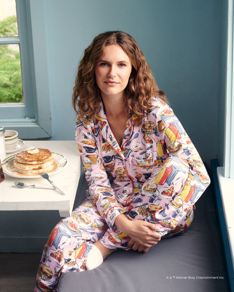 Luke’s Diner - Organic Pima Modal Knit Long PJ Set - Lorelai Pink
