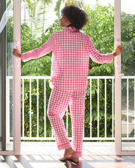 Garden Gingham - Tall Long PJ Set - Pink Spritz - Printfresh