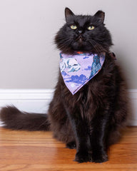 Halloween House Cats - Pet Bandana - Lavender - Printfresh