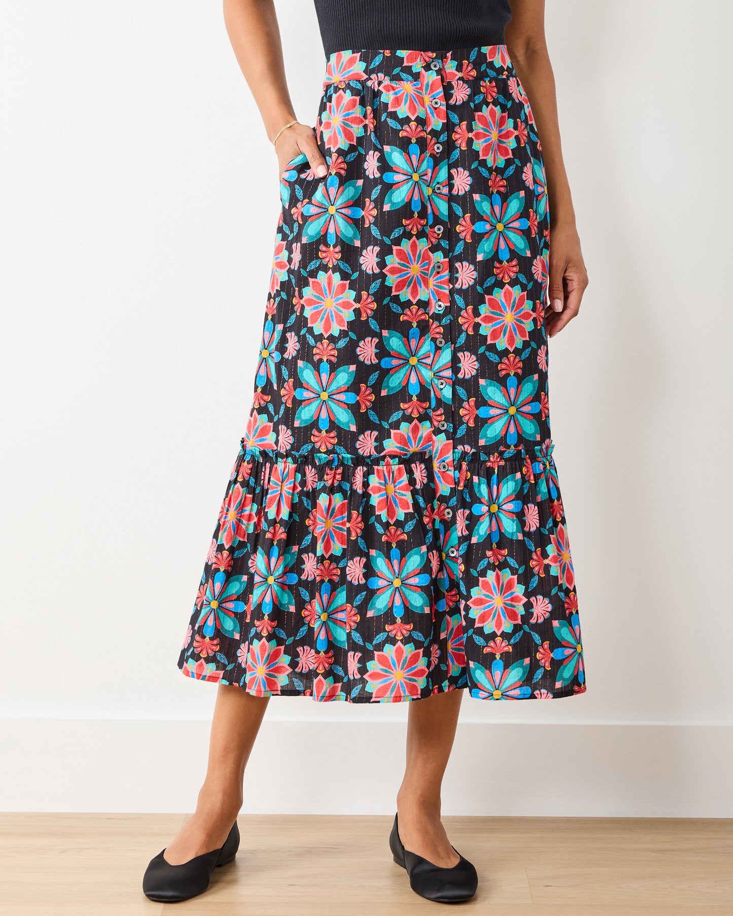 Mid Century Medallion - Perry Skirt - Ink - Printfresh