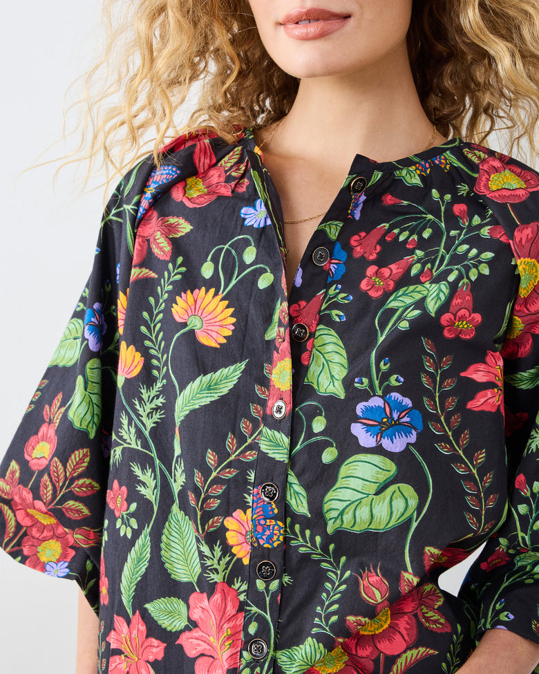 Moonlit Botanical - Blair Blouse - Ink - Printfresh