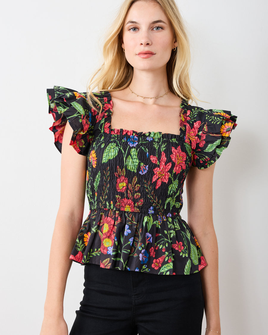 Moonlit Botanical - Iris Blouse - Ink - Printfresh