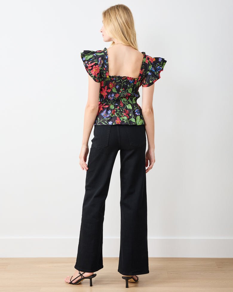 Moonlit Botanical - Iris Blouse - Ink - Printfresh